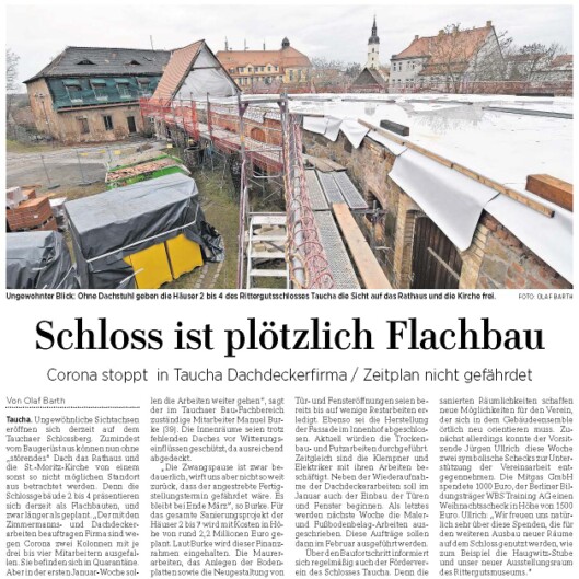 17.12.2021 | LVZ | Schloss ist plötzlich Flachbau