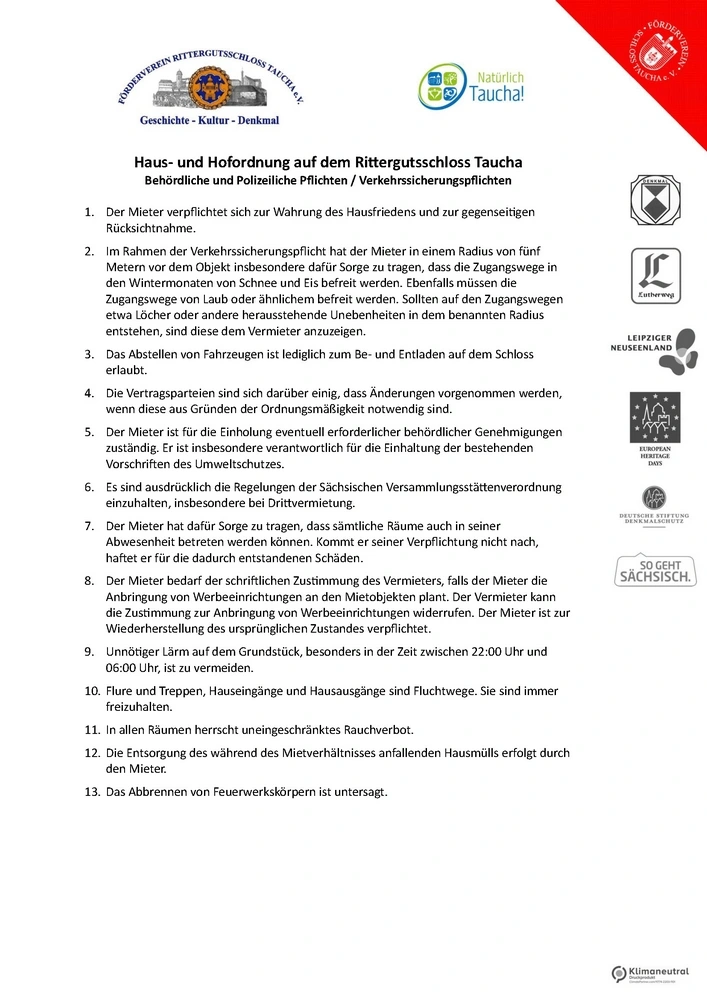 Haus- und Hofordnung